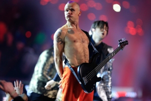 Flea during the Super Bowl halftime show (Rob Carr, Getty Images)